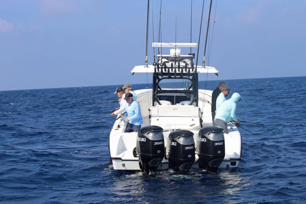 triple hookup for anglers fishing blackfin tuna in the Florida Keys