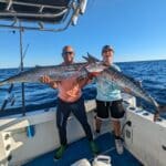 Captain Ryan Van Fleet of Good Karma Sportfishing seeing great wahoo fishing with his clients