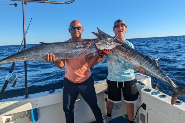 Captain Ryan Van Fleet of Good Karma Sportfishing seeing great wahoo fishing with his clients