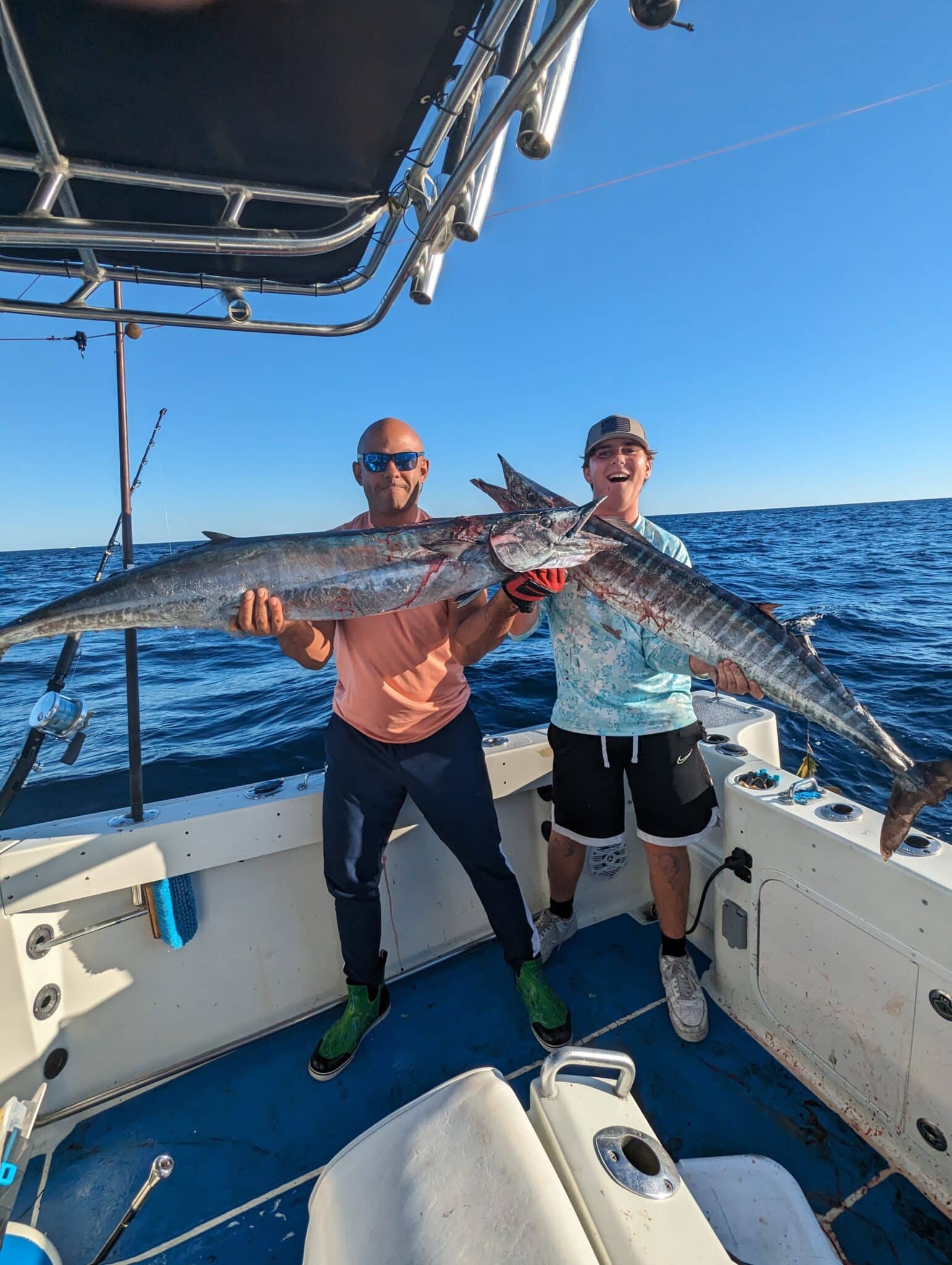 Captain Ryan Van Fleet of Good Karma Sportfishing seeing great wahoo fishing with his clients